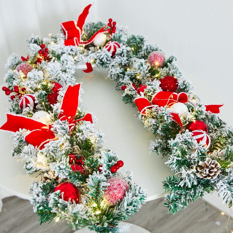 Luminous Christmas Garland and Wreath Ornaments for Shopping Malls, Hotels, and Staircases.