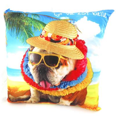 [J9970] - Decorative Cushion 'A Love of Animals' Life Is Beautiful