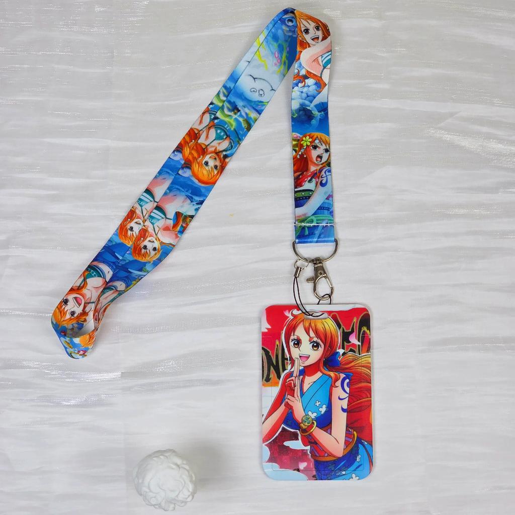 Anime Cartoon Credential Holder Keychains Neck Lanyard For Pass Card Anime Credit Card Holder Keychain Straps