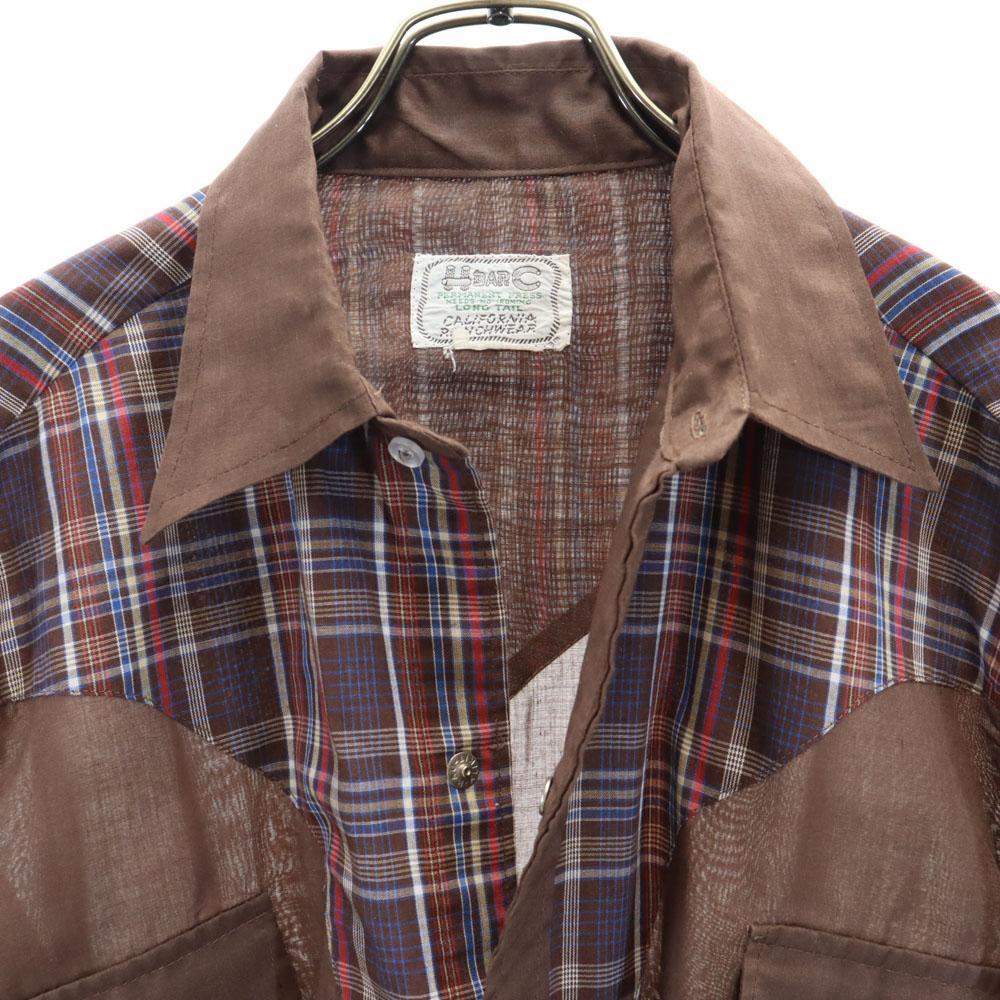 H BAR C 70s vintage Long sleeve Western shirt Brown Men's Used