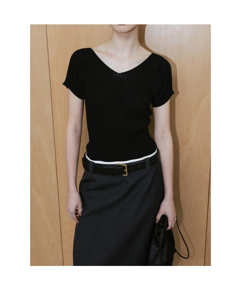 Diaepeocheo Delia Short Sleeve Knit Top Black (Ta6451A015)