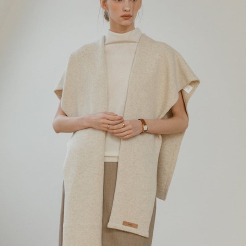 

LE BOENE (Same-day shipping) Love Wool Knit Shawl Muffler (2 colors) Charcoal