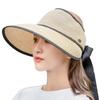 Summer Straw Hat Women Wide Brim Sunshade Cap With Breathable Foldable Beach Hat