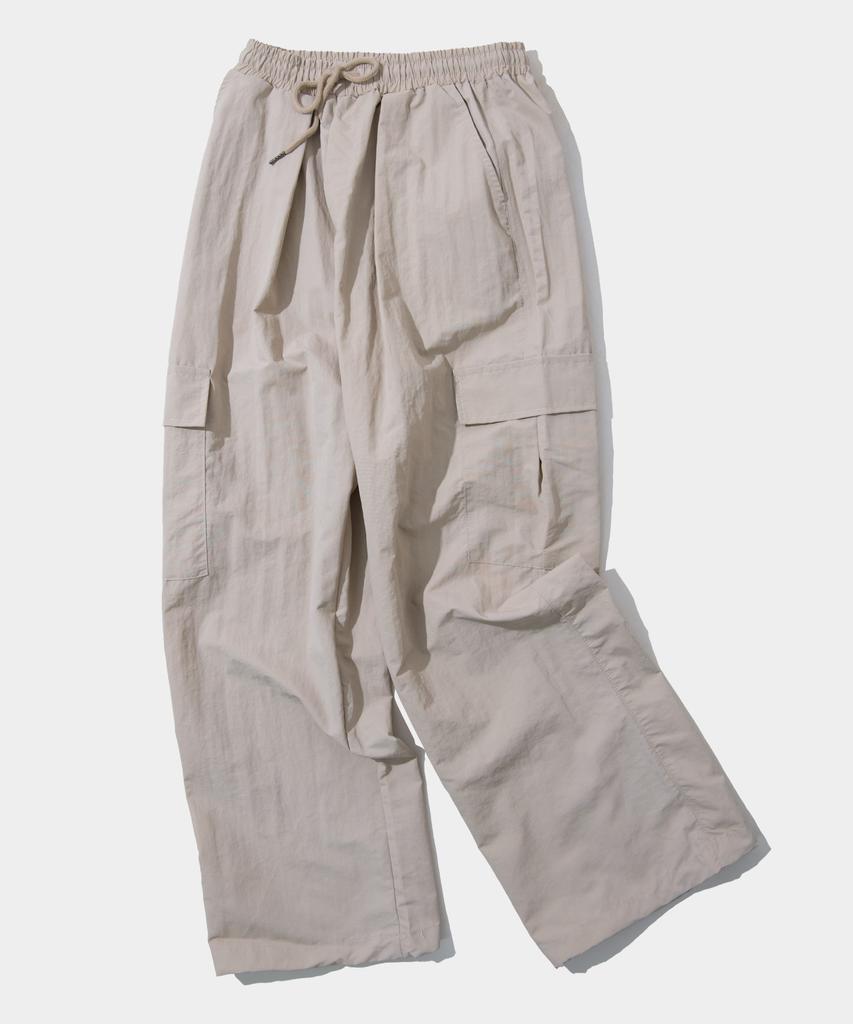 SOME PLACE Pocket Cargo Nylon Two-Way String Banding Pants [Gray]