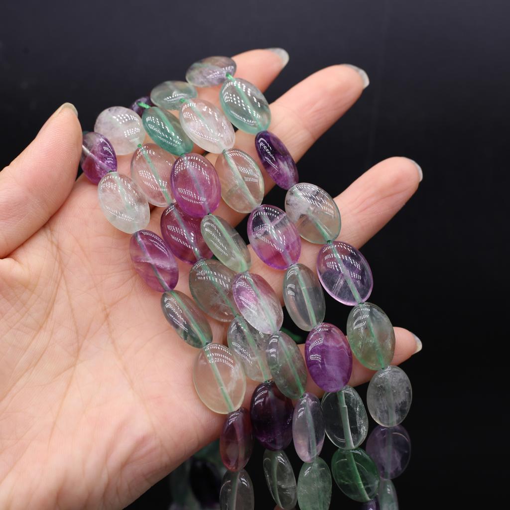 1String, Energy Natural Stone Beads, Bohemian Fluorite Loose Spacer Beads for Jewelry Making DIY Women Men Necklace Bracelet Anklet Accessories 38cm