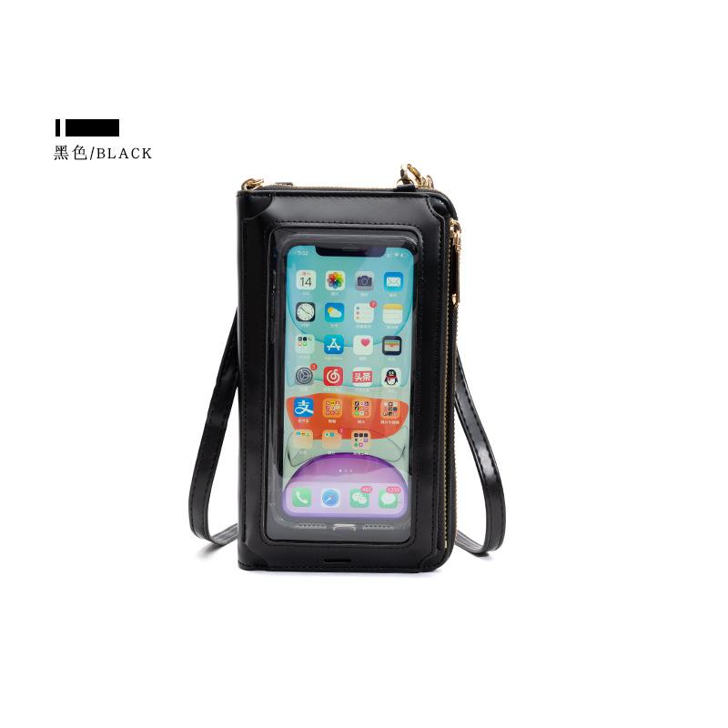 

2026 Mobile Phone Bag Women s Cross Shoulder Mini Bag Touch Screen Mobile Phone Bag Hanging Neck Portable Shoulder Bag Wrist Bag чорний