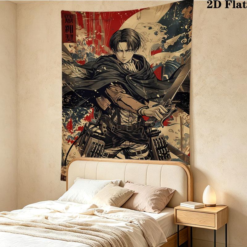 Tapestry ze Ścianą z Attack on Titan Estetyczny Ozdoba Ścienna Drukowany Materiał Koc Dekoracyjne Tapiserie Do Sypialni Salonu Wystrój Domu