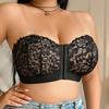 Front-clasp Large Chest Push-up Bra Lace Flower Embroidery Hollow Mesh Sexy Underwear