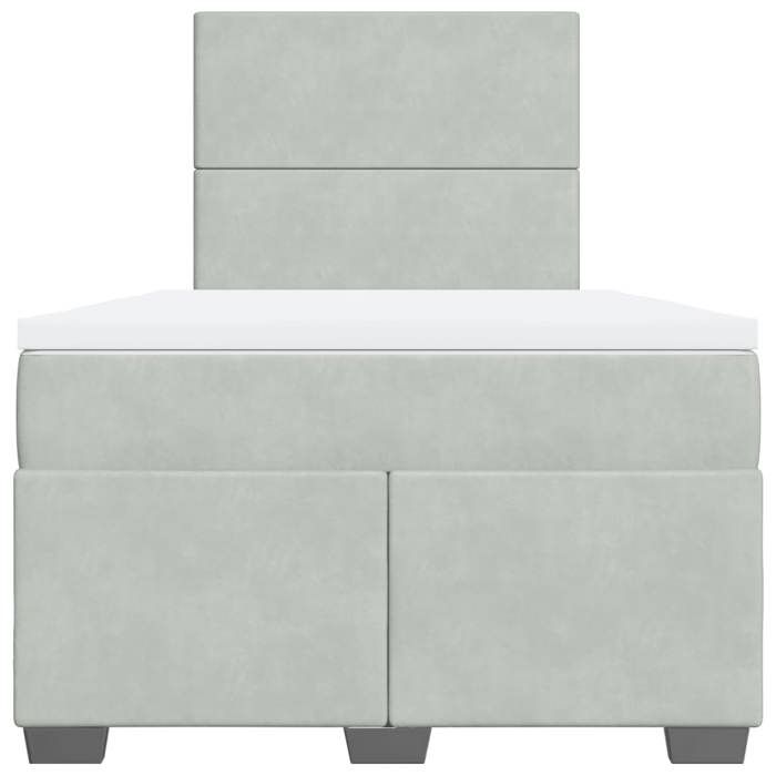 Maison Exclusive - Bed Slat Base and Mattress Light Grey 120x200cm Velvet