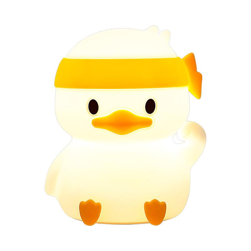Silicone Rechargeable Duck Night Light - Creative Bedside Lamp with Timer & Atmosphere Lighting