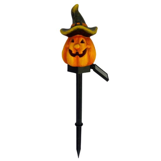Solar Pumpkin Lantern Waterproof Pathway Ghost Pumpkin LED Light Resin Halloween Decoration