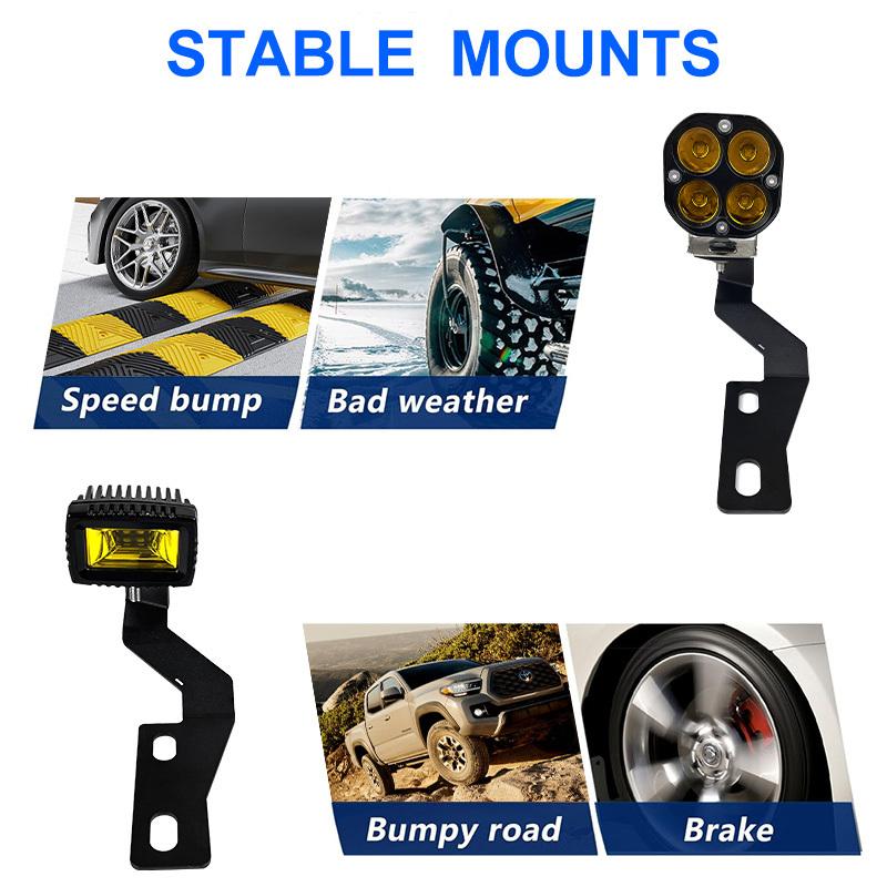 2pcs Hood Hinge Ditch Light Mount Brackets Light Fog Driving Lamp Pods Holder for Toyota 4Runner 2003-2009 For Tundra 2014+