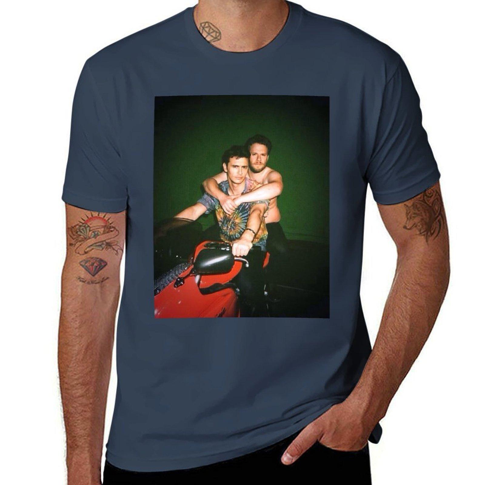 Seth Rogen and James Franco TShirt All Match Print Short Sleeve Top S