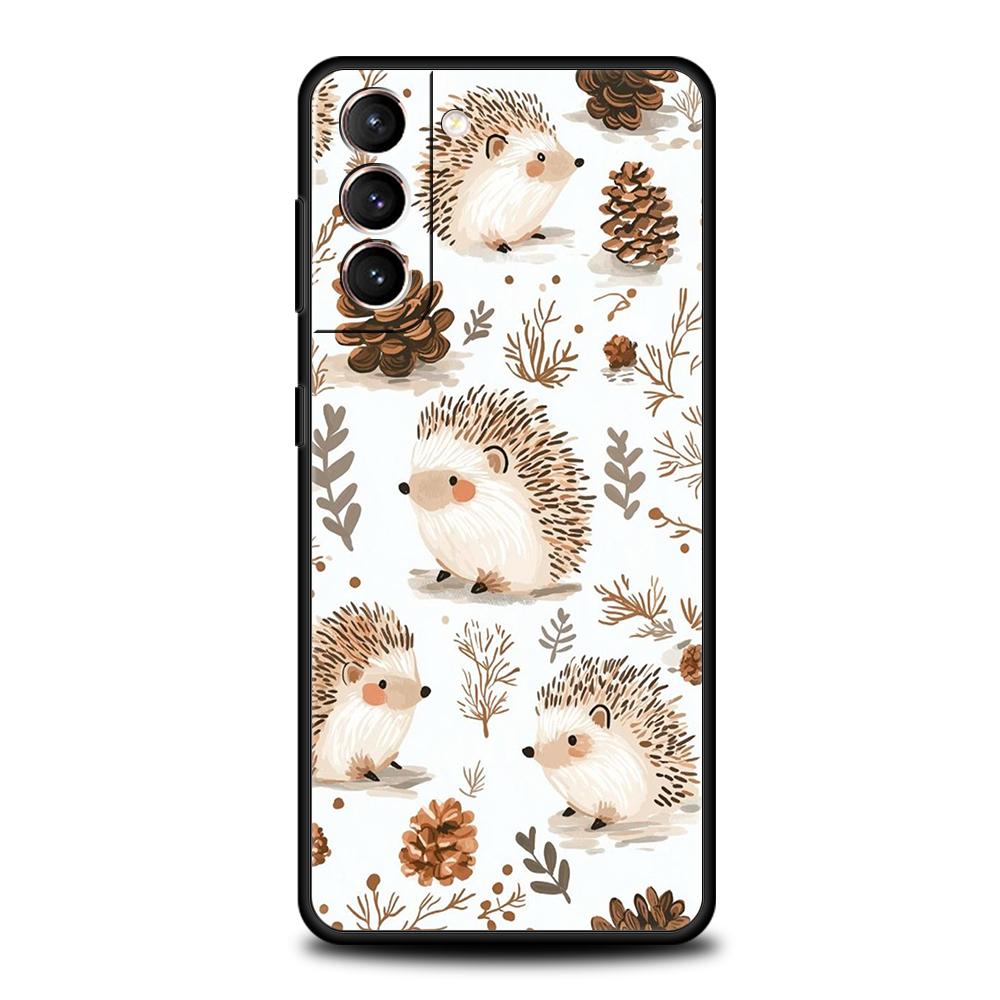 

Autumn Cute Hedgehog Design Phone Case for Samsung Galaxy S25 S24 S23 S22 S20 S21 FE Ultra S10 S10E Plus S25 Edge Soft TPU Cover Samsung S23