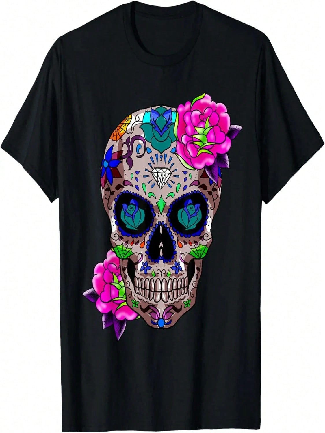 Sugar Skull Day Of The Dead Cool Bone Head Skulls Gift Idea T-Shirt S разноцветный