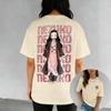 Anime Demon Slayer Nezuko T Shirt White Cotton Graphic Short Sleeve Tee Cute Kawaii Print For Casual Otaku Daily Wear