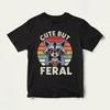 Cute But Feral Raccoon Toddler Tshirt Funny Raccoon Boy Girl Gift Trash Animal Tee Somebodys Feral Child Vintage Youth Clothes