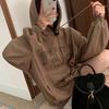 New ArrivalS Open Run Women S Leopard Lettering Kangaroo Fall overSized Hoodie