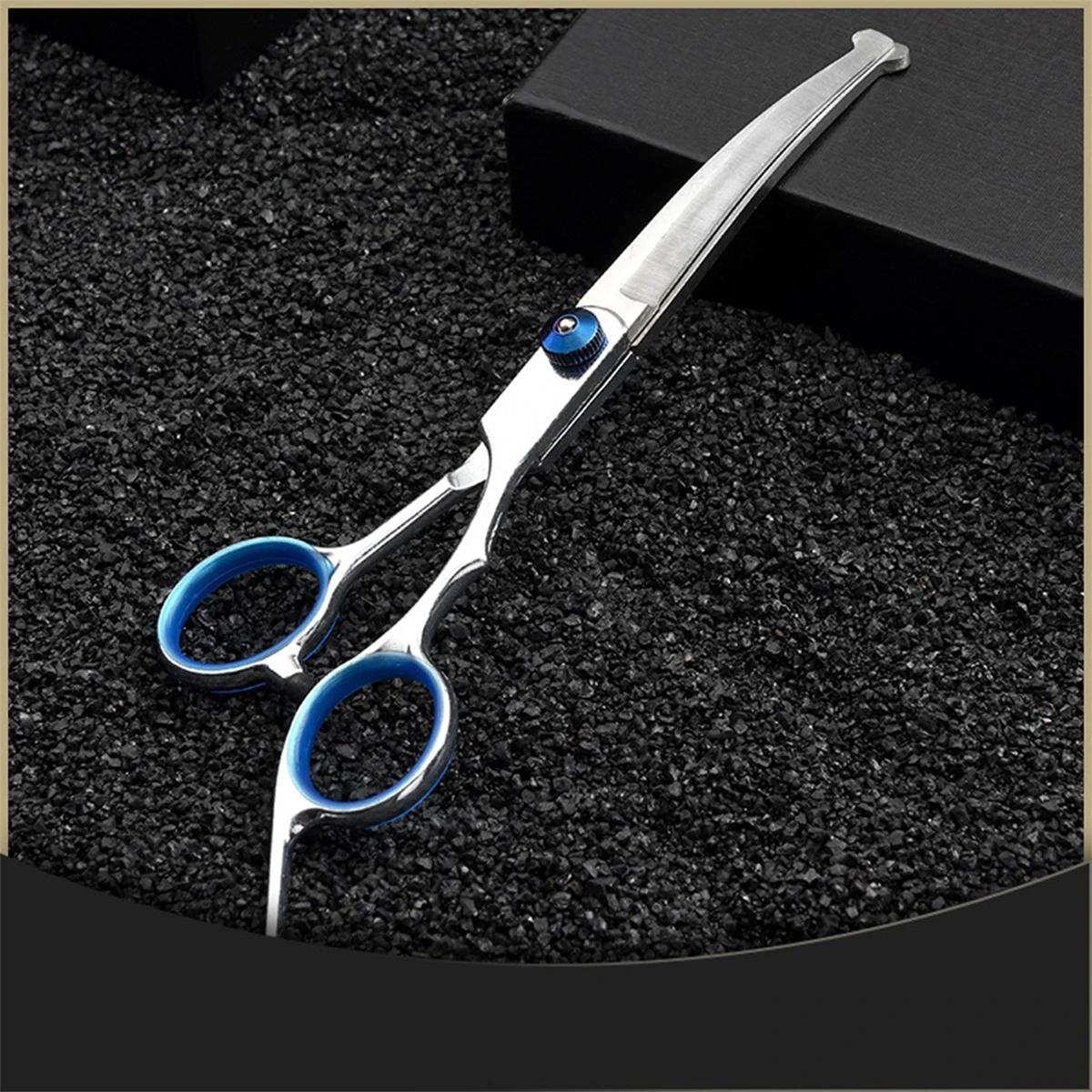 

Professional Pet Grooming Scissors Set Stainless Steel Dog Cat Hair Trimming Shears Straight Curved Thinning Round Head