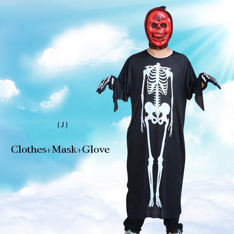 Premium Quality Halloween Costume Masquerade With Human Skeleton Ghost And Devil Mask