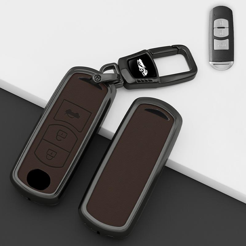 Zinc Alloy Leather Car Key Case Cover for Mazda 2 3 6 Atenza Axela Demio CX-5 CX5 CX-3 CX3 CX7 CX-7 CX-9 CX9 MX5 Accessory