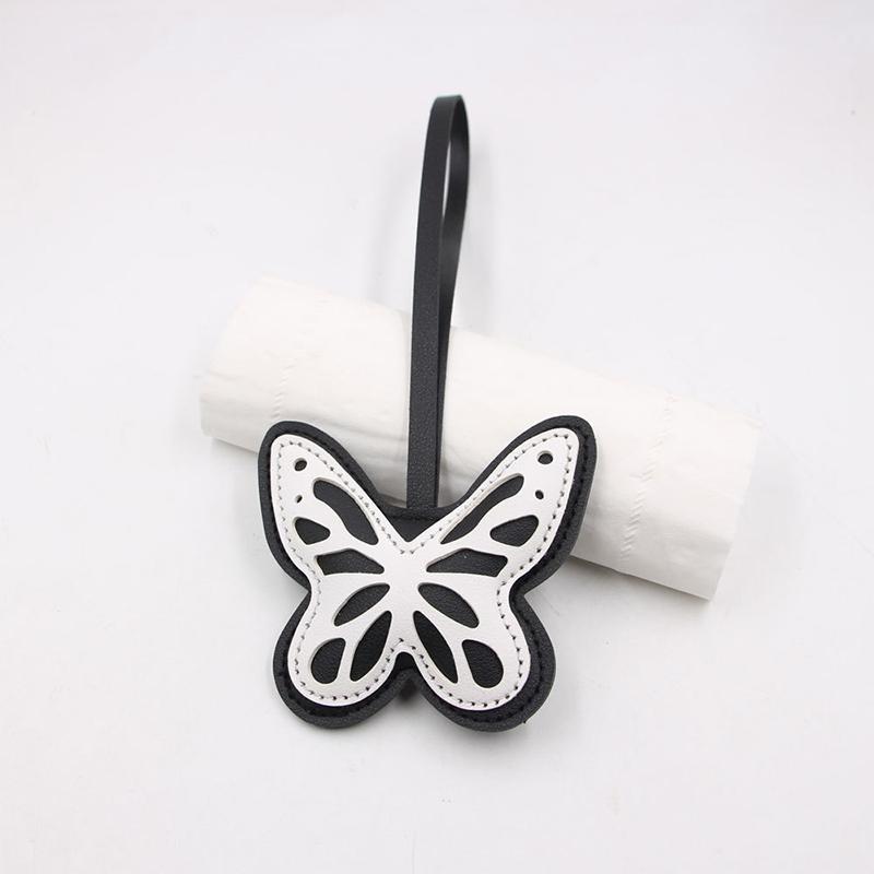 Butterfly Keychain Charm Cute Pu Leather Bag Accessories For Butterfly Lovers Good Gift