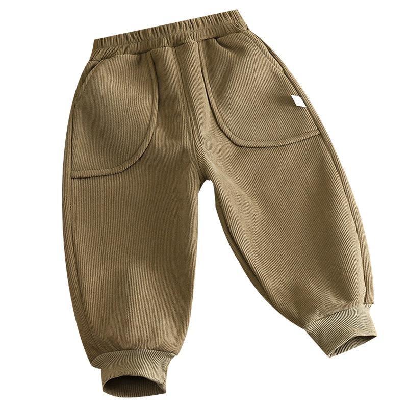 Children's Fleece-Lined Trousers New Winter Collection Boys' Thickened Baby Warm Trousers Girls' Long Trousers Sports Trousers Children's Trousers