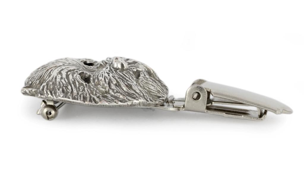 West Highland White Terrier, Westie, Westy – Brooch with a clip, holder for a start number – Design 01 | Art-Dog