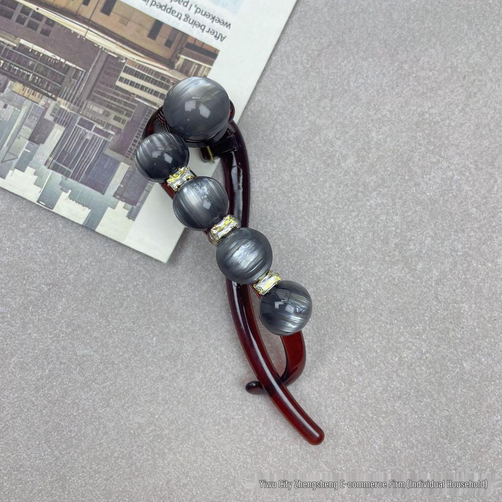 Elegant Five-Petal Flower Pearl Bead Hair Clip