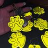 10ks Roztomilý odrazový přívěsek na klíče Kočičí tlapka Noční bezpečnost Děti Domácí mazlíčci Oboustranně odrazový Přívěsek na příslušenství batohu