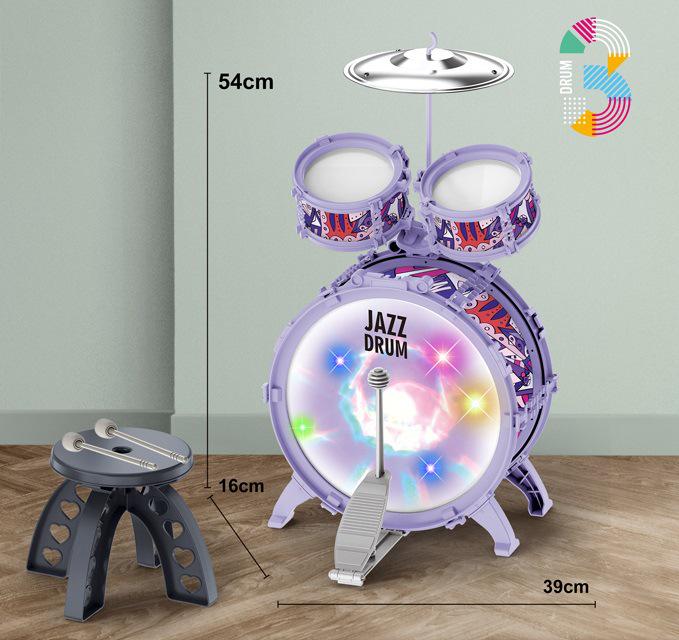 Children s Jazz Drum Set: Percussion Light Stand & Educational Musical Toy