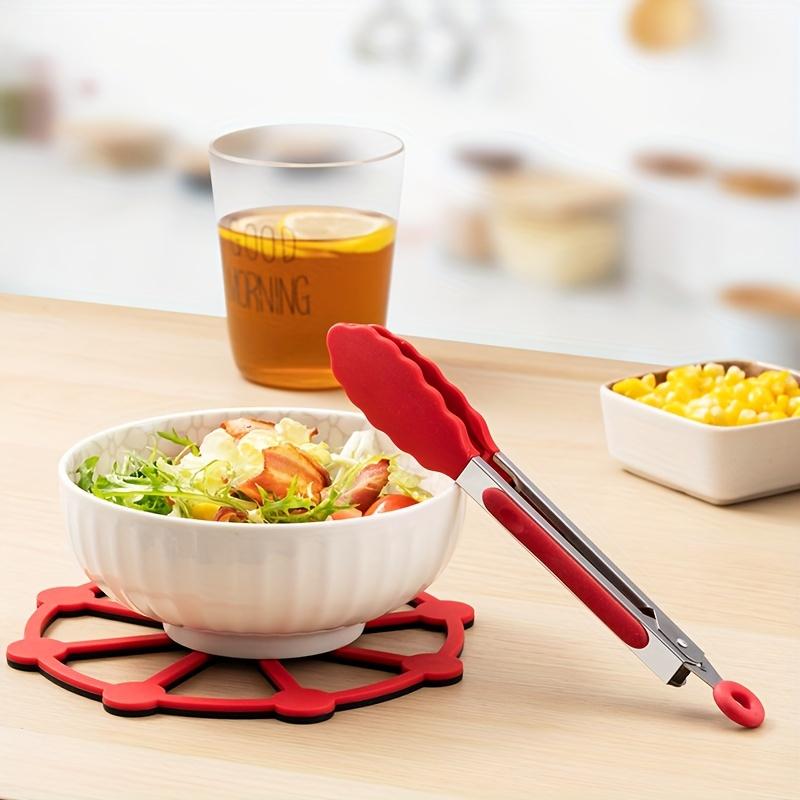 1pc Stainless Steel Cooking Tongs with Silicone Head Small Tongs, for Serving, Grilling, Salad Ice Cubes,Ideal Choice for Home Kitchen