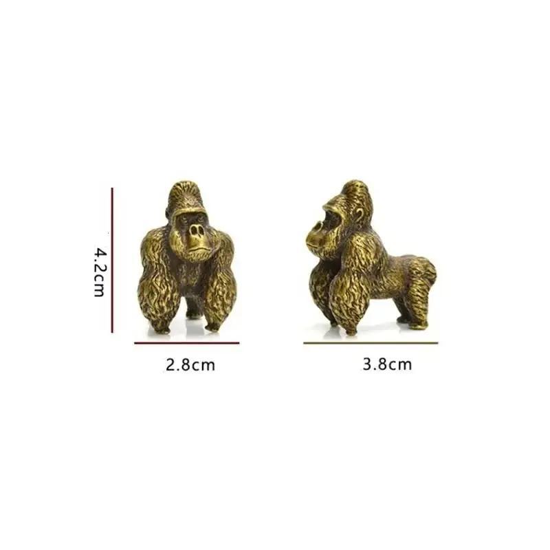 Utsøkt Massiv Kobber Gorillaer Liten Ornament Kobberkunst Kobberkjæledyr Kobberhåndtak Antikk Mikroutskjæring Antikk Gammel Bronsevare