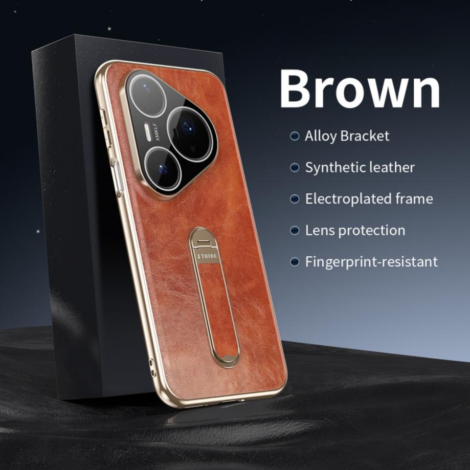 Hochwertige Vegane Lederhülle Für iphone Huawei Pura 80 70 Pro Ultra Linsenschutz Vollschutz Metallständer Beschichtete Hülle