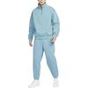 Nike Solo Swoosh Casual Comfortable Soft Minimalist Style Fleece Lined Knitted Sweatpants Men's Denim Blue Green/White DX1365-464
