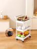 1 Haushaltskarren-Lagerregal, 3-stöckiges rollbares Lagerregal, Küche, Badezimmer, Wohnzimmer, Schlafzimmer, Lagerzubehör