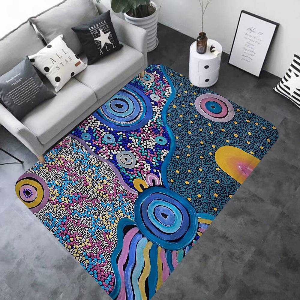 Australian Aboriginal Art Door Mat Washable Non-Slip Living Room Sofa Chairs Area Mat Kitchen Doormat Area Rug