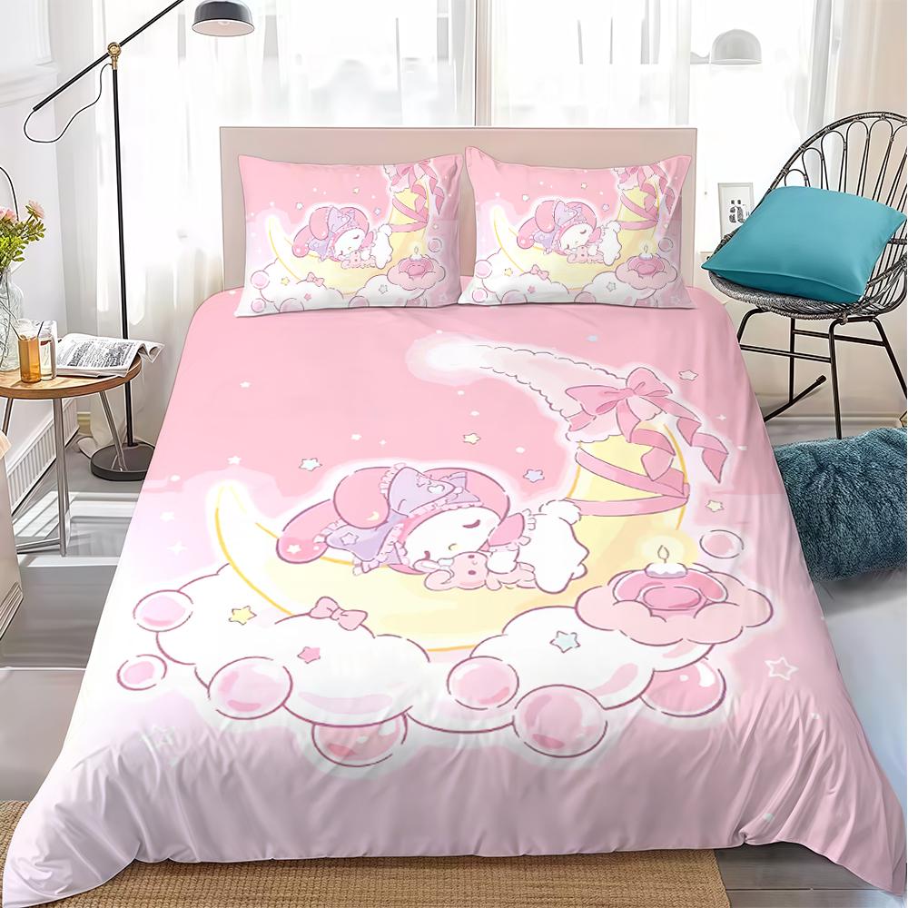 

My M-Melody Cute Duvet Cover Set Home Style Bedding Soft Laundry Cotton Bed 3 Piece Set Student Dormitory Gift 135x200cm