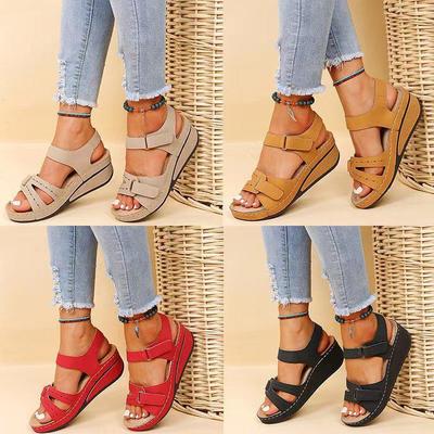 Women Sandals Summer Heels Sandalias Soft Bottom Wedges Shoes For Women New Platform Sandals Luxury Shoes On Heel