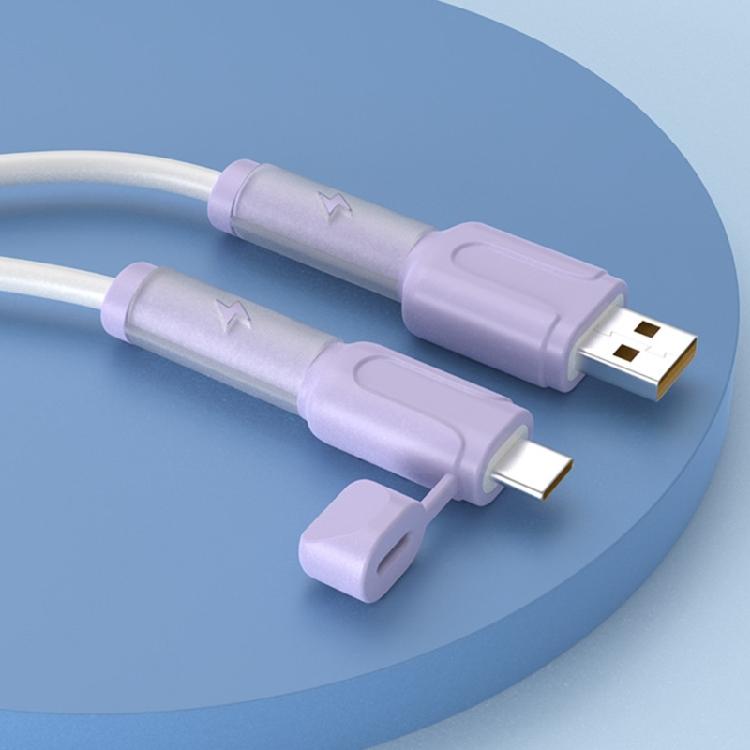 2 Stück Datenkabel-Schutzhülle Silikon-Kabelschutz Kabelaufwickler 2 in 1 Schutzabdeckung Staubdichte Ladekabel-Organisation