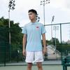 Li Ning Sponsorship Series Brand Logo Print Slim Fit Short Sleeve Polo Shirt Men Polo Shirts New-Aurora-Blue APLS227-1