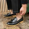 Men's Leather Shoes Slip On Office Formal Shoes Wedding Party Men's Tassel Dress Shoes Breathable Driving Oxfords Footwear