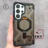 NY Militär Tålig Stötskyddande Telefonfodral för Samsung S26 Plus S25 S24 S23 Ultra Magnetisk Hållare Stöd Skyddande Fodral