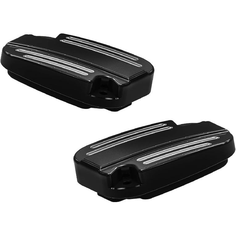 NICECNC Black Left & Right Clutch Brake Reservoir Cover with Rubbers/Gaskets Compatible with Harley Electra Glide Standard FLHT 2019-2020,