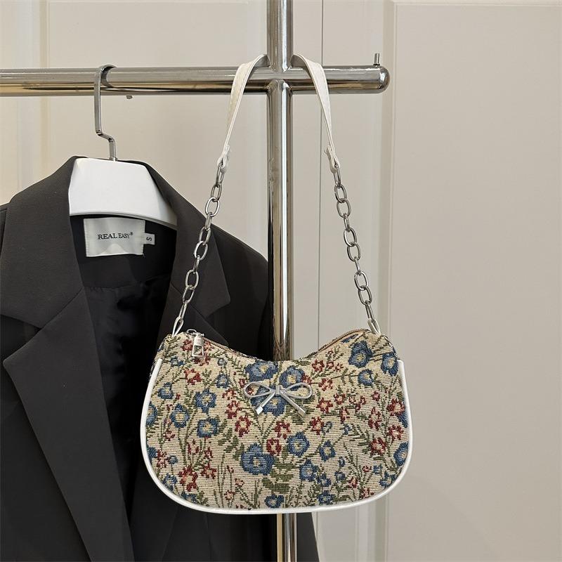 Niche Design Bag Women's New Versatile Handbag Tote Bag Jacquard Embroidery Shoulder Armpit Bag