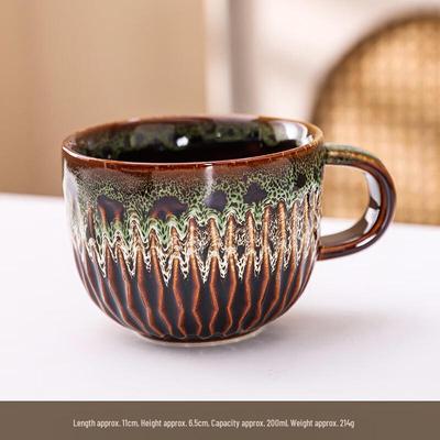 OLOEY Japanische Retro Keramik-Kaffeetasse mit Ofenglasur