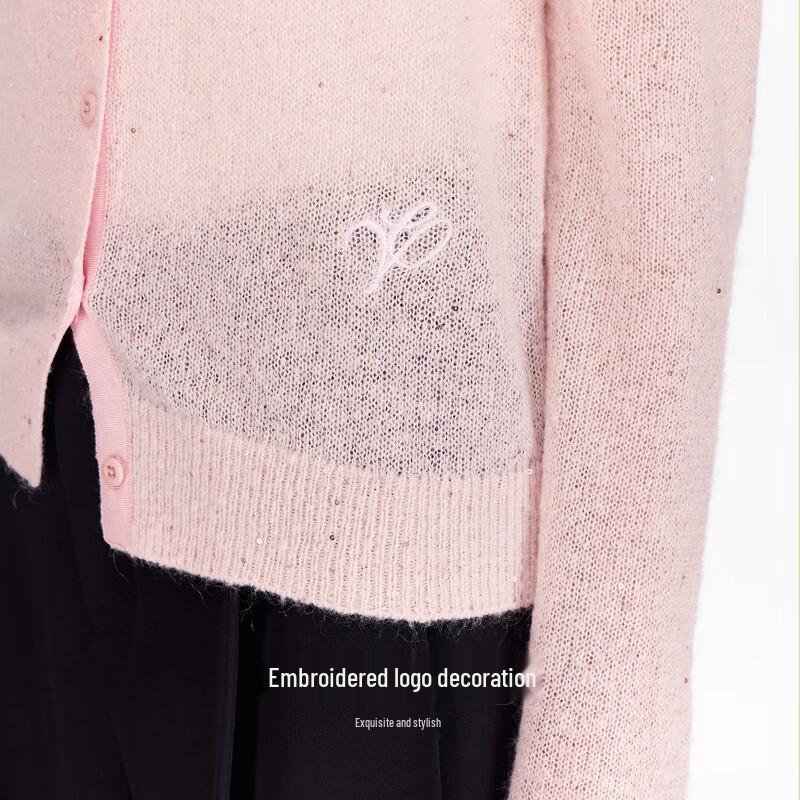 VEROMODA Women's Sequin Knit Cardigan with Wool & Mohair Blend