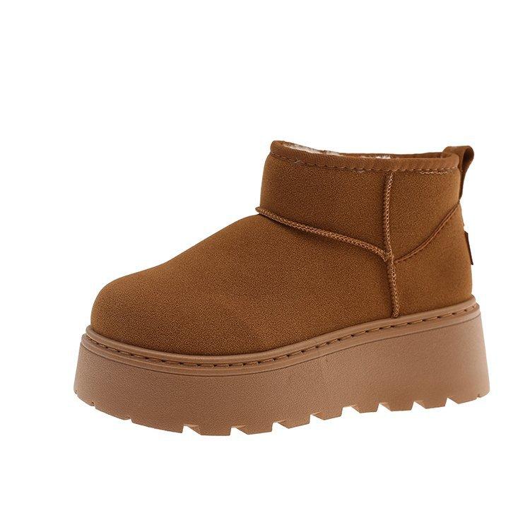 6Cm Snow Boots Women's 2025 Winter New Thick-soled Snow Boots Women's Warm Short Boots Piled Thickened Cotton Shoes