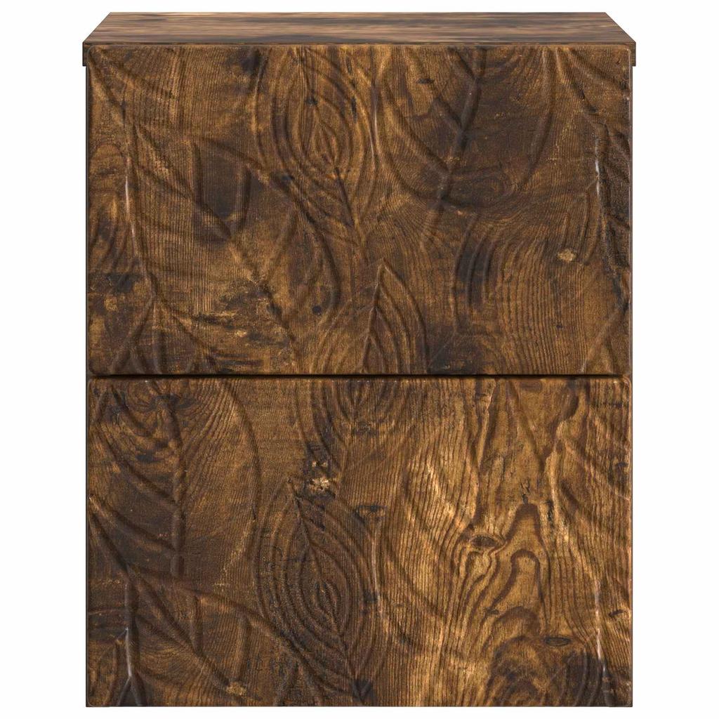 Wall Mounted Nightstand Smoked Oak 34.5 x 33 x 40 cm