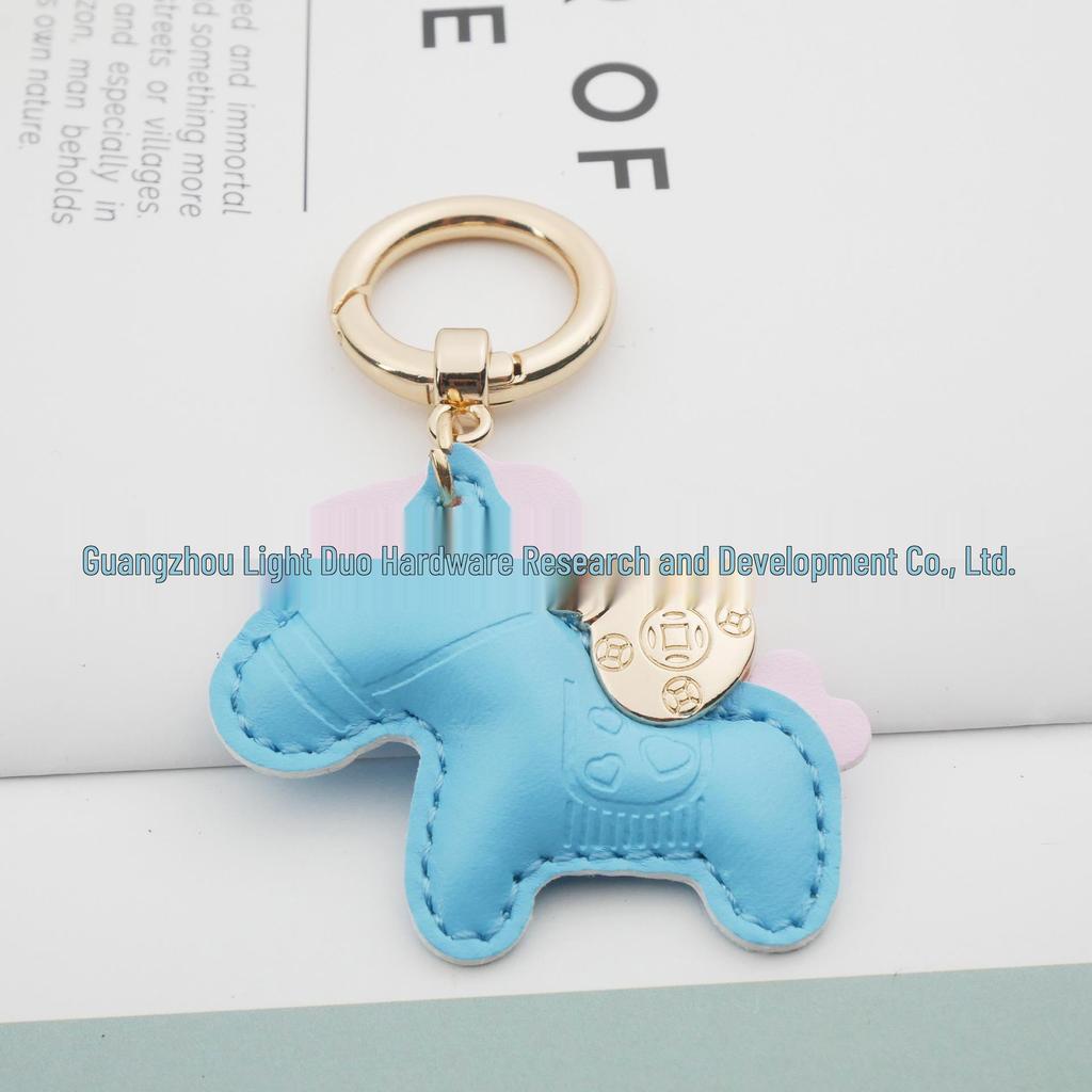 Exquisite Leather Couple Keychain Pendant for Car or Bag